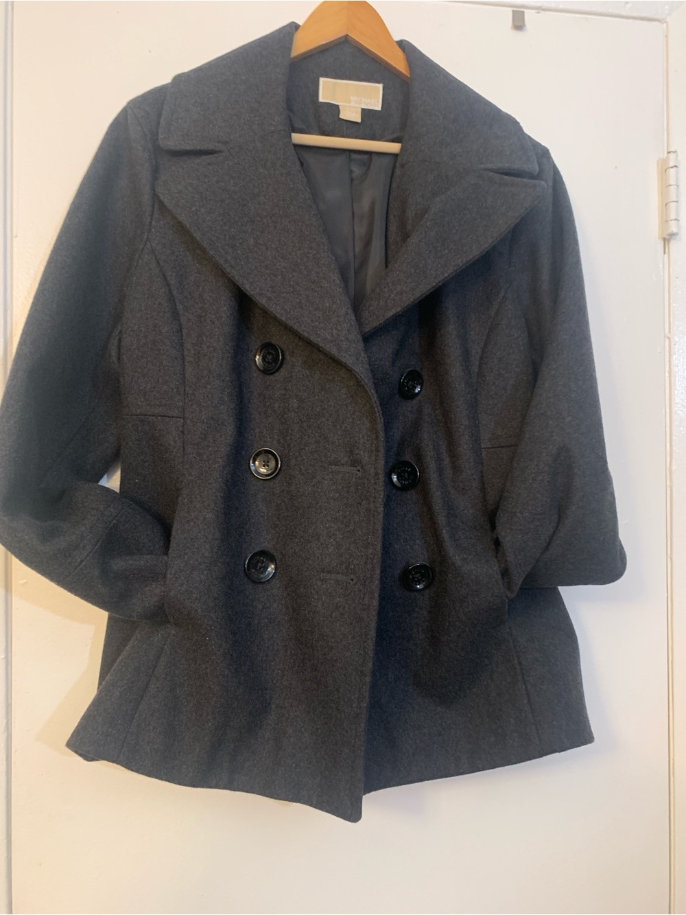 MICHAEL Michael Kors Dark Gray Double-Breasted Peacoat